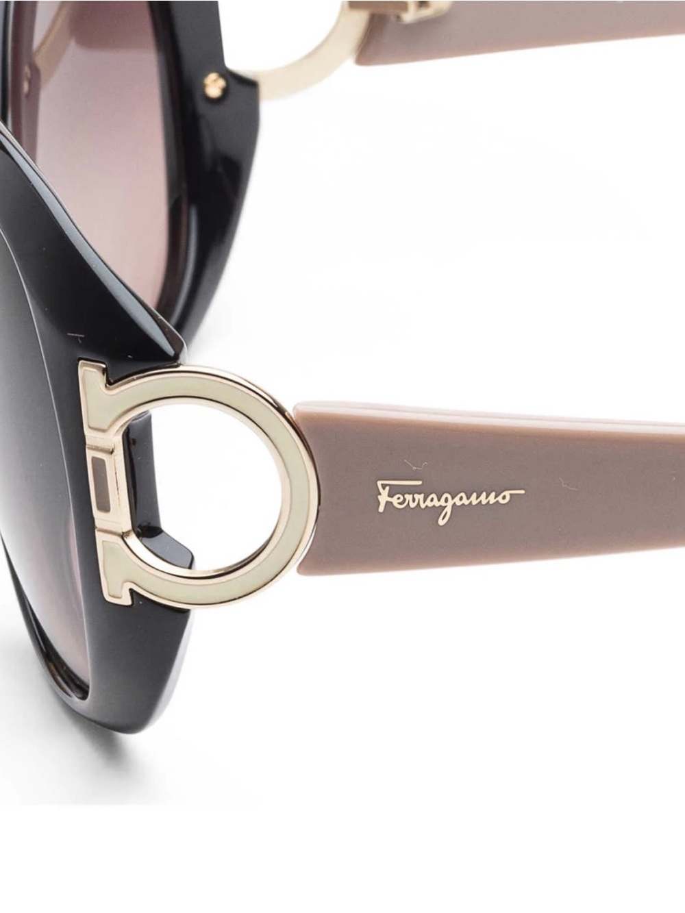 NEW SALVATORE FERRAGAMO SF668S-001 Women Sunglasses 001 BLACK  TAUPE Authentic - Picture 5 of 7